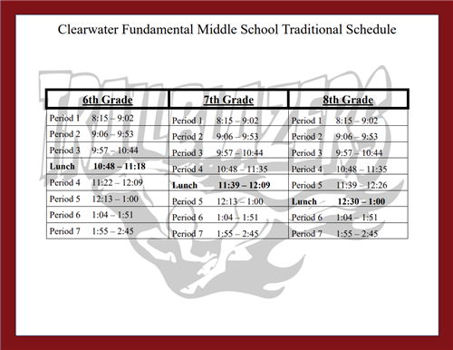 Traditional Bell Schedule